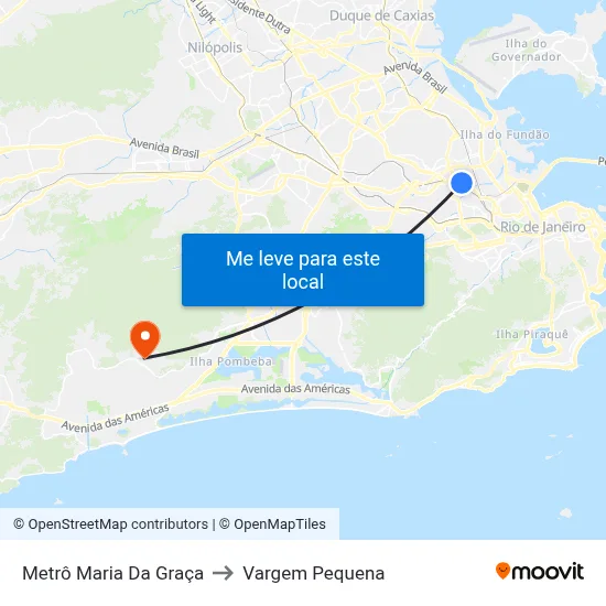 Metrô Maria Da Graça to Vargem Pequena map