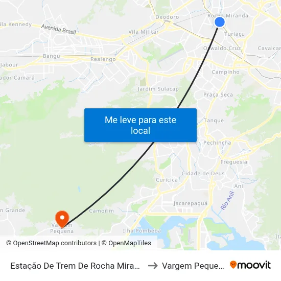Estação De Trem De Rocha Miranda to Vargem Pequena map