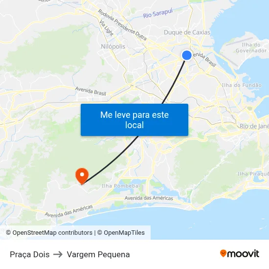 Praça Dois to Vargem Pequena map
