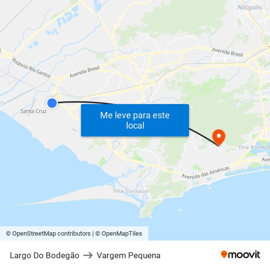 Largo Do Bodegão to Vargem Pequena map