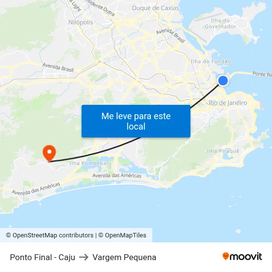 Ponto Final - Caju to Vargem Pequena map