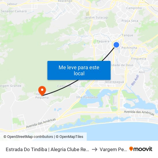 Estrada Do Tindiba | Alegria Clube Residencial | Caixa to Vargem Pequena map