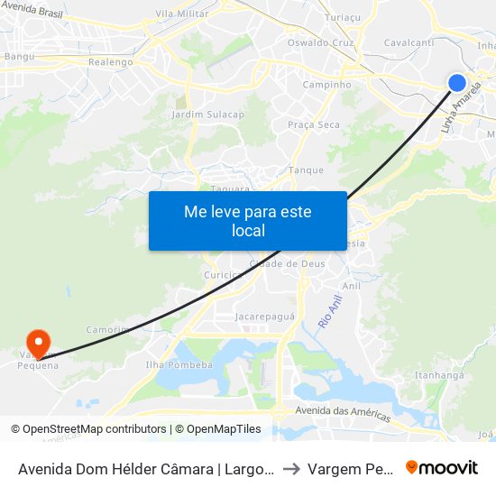 Avenida Dom Hélder Câmara | Largo Da Abolição to Vargem Pequena map