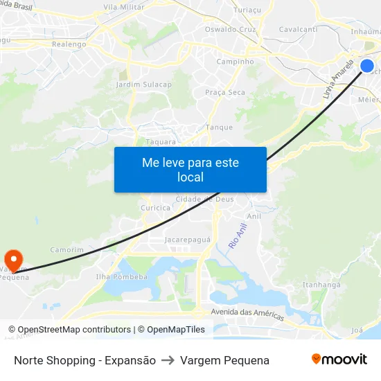 Norte Shopping - Expansão to Vargem Pequena map