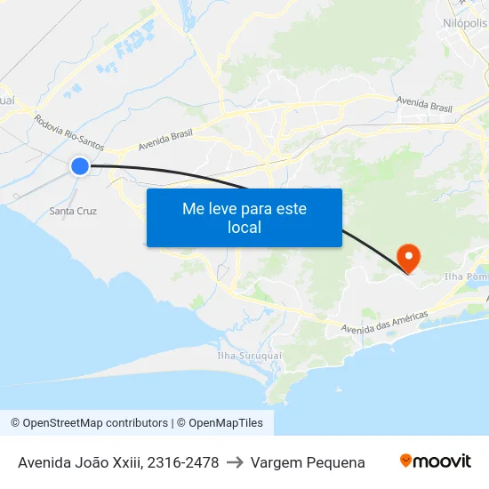 Avenida João Xxiii, 2316-2478 to Vargem Pequena map