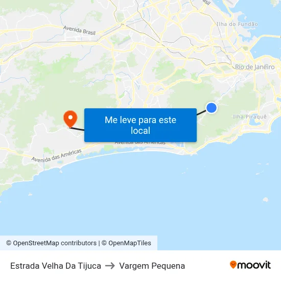 Estrada Velha Da Tijuca to Vargem Pequena map