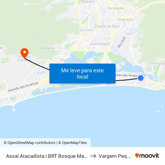 Assaí Atacadista | BRT Bosque Marapendi to Vargem Pequena map