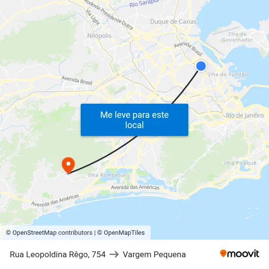 Rua Leopoldina Rêgo, 754 to Vargem Pequena map