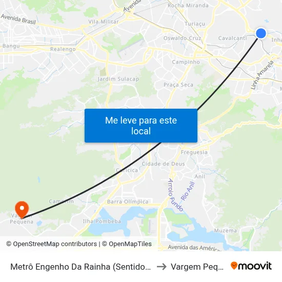 Metrô Engenho Da Rainha (Sentido Pavuna) to Vargem Pequena map