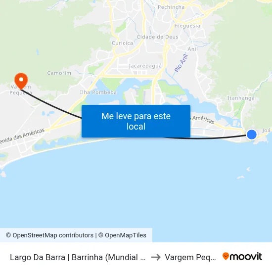 Largo Da Barra | Barrinha (Mundial / 16° Dp) to Vargem Pequena map