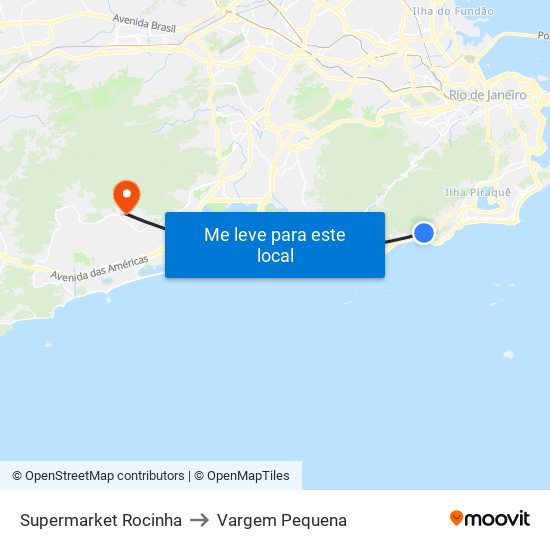 Supermarket Rocinha to Vargem Pequena map