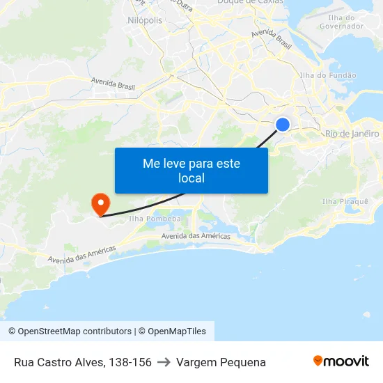 Rua Castro Alves, 138-156 to Vargem Pequena map
