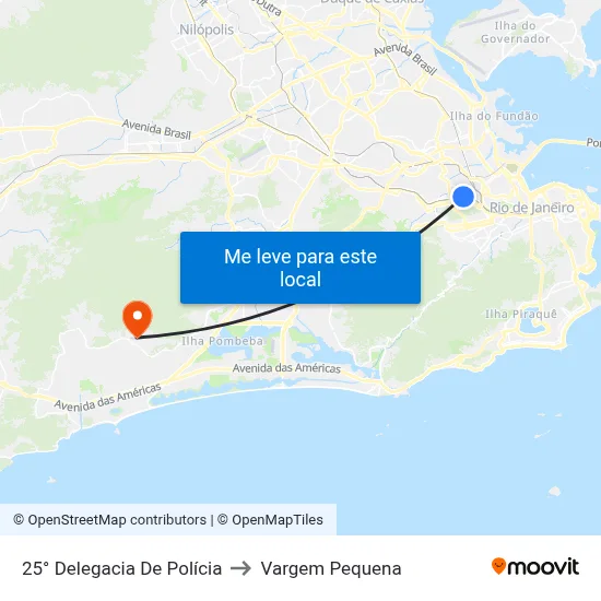 25° Delegacia De Polícia to Vargem Pequena map