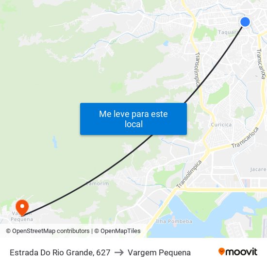 Estrada Do Rio Grande, 627 to Vargem Pequena map