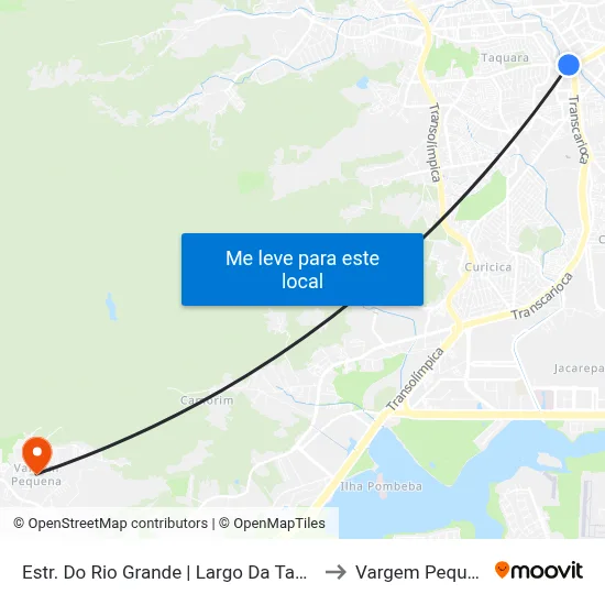 Estr. Do Rio Grande | Largo Da Taquara to Vargem Pequena map