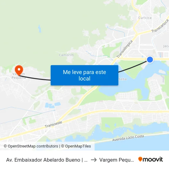 Av. Embaixador Abelardo Bueno | Rio 2 to Vargem Pequena map
