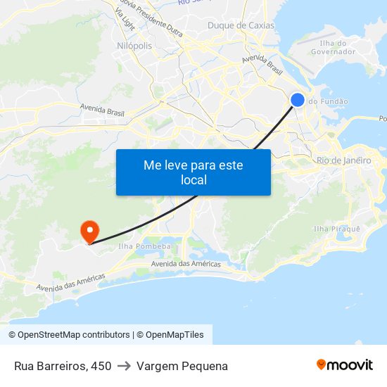 Rua Barreiros, 450 to Vargem Pequena map