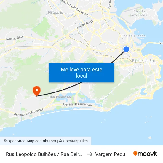 Rua Leopoldo Bulhões / Rua Beira Rio to Vargem Pequena map