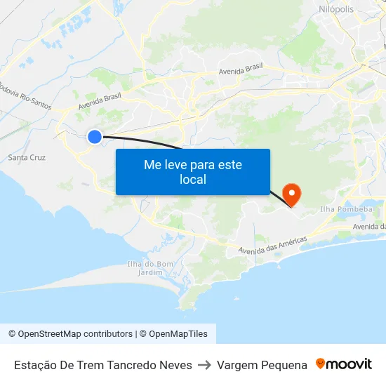 Estação De Trem Tancredo Neves to Vargem Pequena map