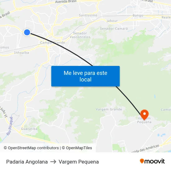Padaria Angolana to Vargem Pequena map