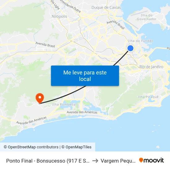 Ponto Final - Bonsucesso (917 E Sv917) to Vargem Pequena map