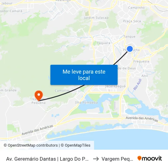 Av. Geremário Dantas | Largo Do Pechincha to Vargem Pequena map