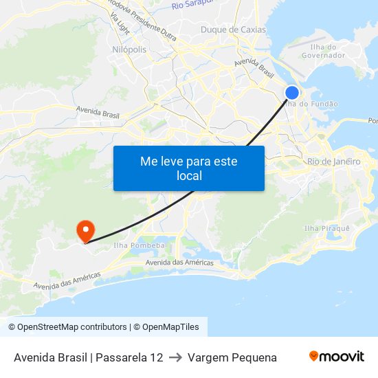 Avenida Brasil | Passarela 12 to Vargem Pequena map