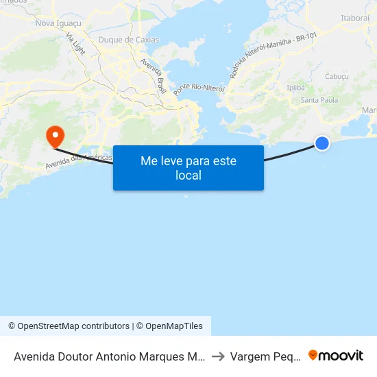 Avenida Doutor Antonio Marques Mathias, 36 to Vargem Pequena map