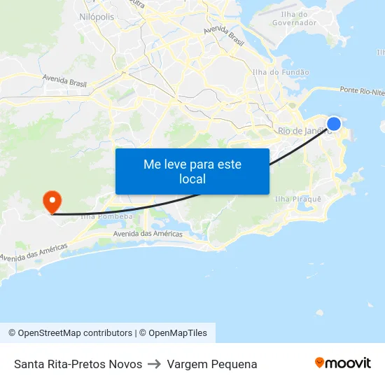 Santa Rita-Pretos Novos to Vargem Pequena map