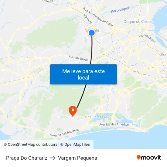 Praça Do Chafariz to Vargem Pequena map