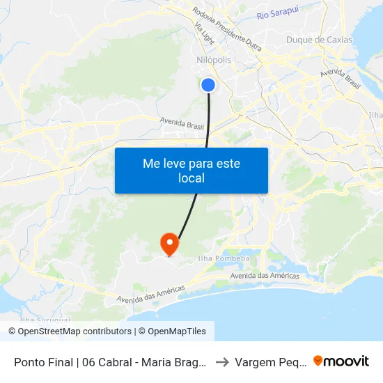 Ponto Final | 06 Cabral - Maria Braga (Circular) to Vargem Pequena map