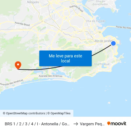 BRS 1 / 2 / 3 / 4 / I - Antonella / Gomes Freire to Vargem Pequena map