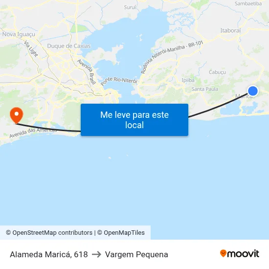 Alameda Maricá, 618 to Vargem Pequena map