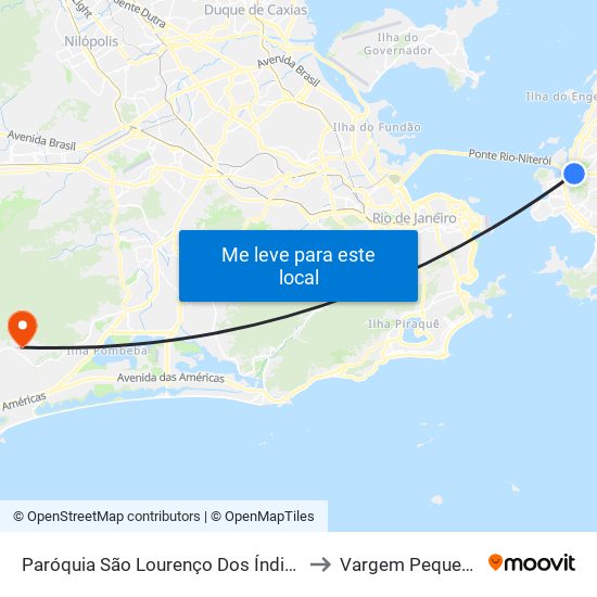 Paróquia São Lourenço Dos Índios to Vargem Pequena map