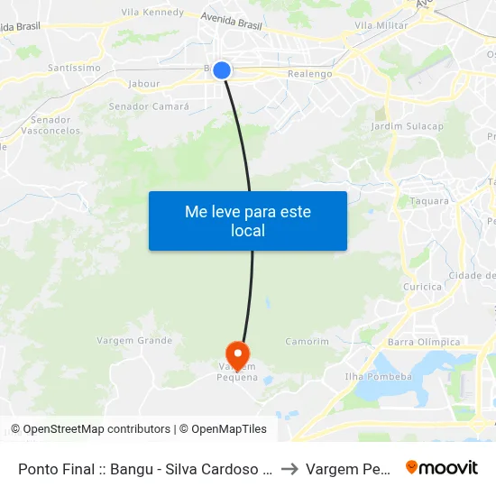 Ponto Final :: Bangu - Silva Cardoso (Linha 799) to Vargem Pequena map