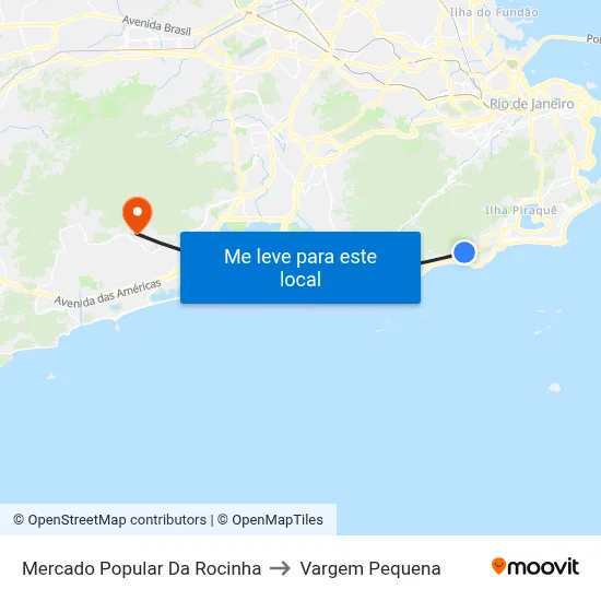 Mercado Popular Da Rocinha to Vargem Pequena map