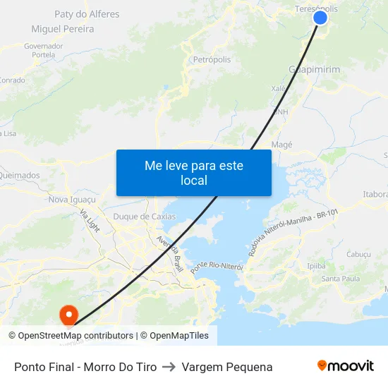 Ponto Final - Morro Do Tiro to Vargem Pequena map