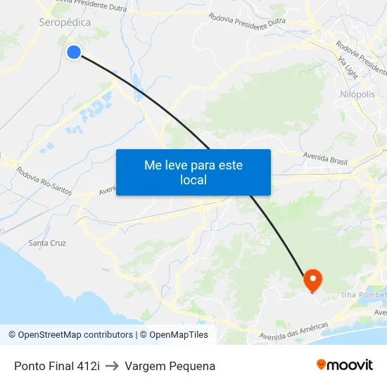 Ponto Final 412i to Vargem Pequena map