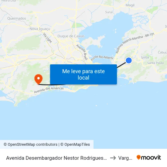 Avenida Desembargador Nestor Rodrigues Perlingeiro 982 Santa Bárbara Niterói - Rio De Janeiro 21141 Brasil to Vargem Pequena map