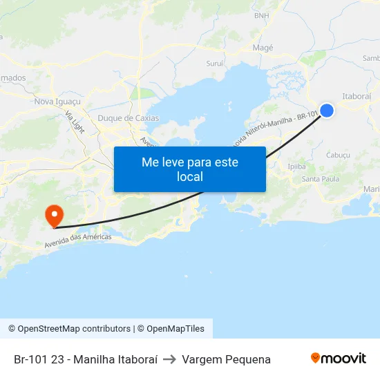 Br-101 23 - Manilha Itaboraí to Vargem Pequena map