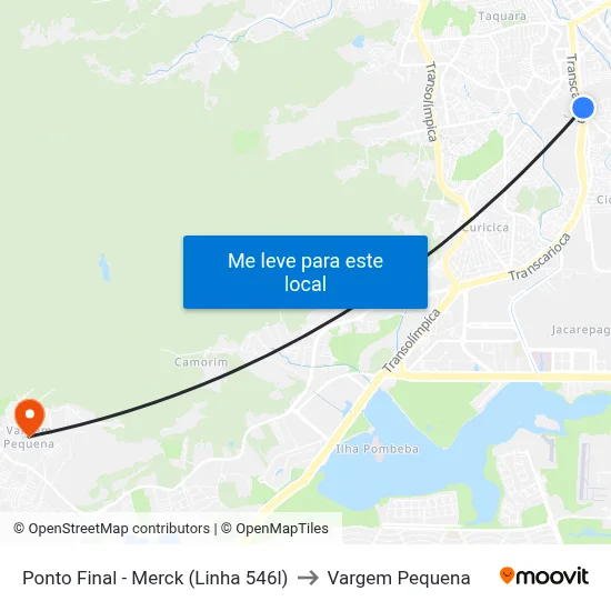Ponto Final - Merck (Linha 546l) to Vargem Pequena map