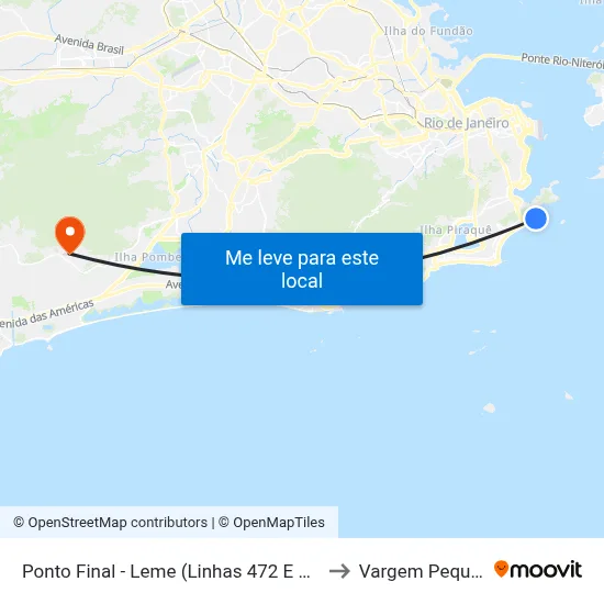 Ponto Final - Leme (Linhas 472 E Se232) to Vargem Pequena map