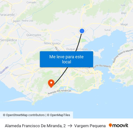 Alameda Francisco De Miranda, 2 to Vargem Pequena map