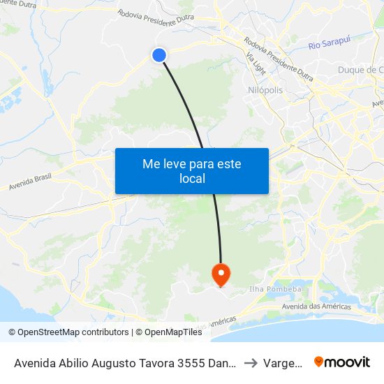 Avenida Abilio Augusto Tavora 3555 Danon Nova Iguaçu - Rio De Janeiro 26270 Brasil to Vargem Pequena map