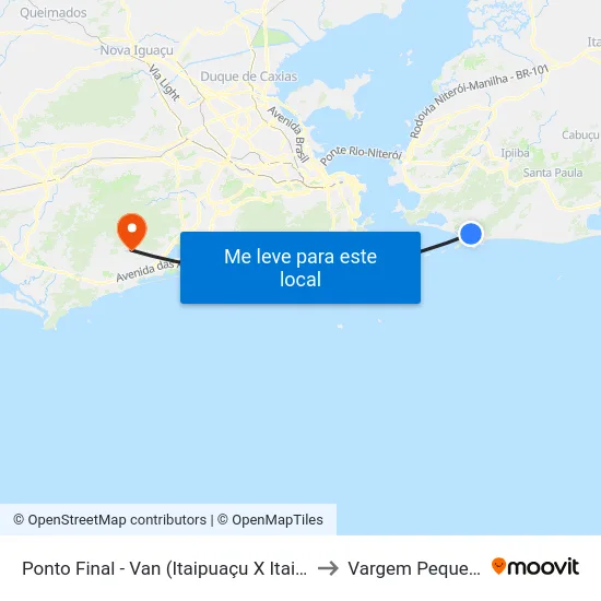 Ponto Final - Van (Itaipuaçu X Itaipu) to Vargem Pequena map