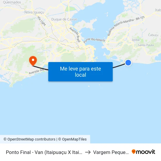 Ponto Final - Van (Itaipuaçu X Itaipu) to Vargem Pequena map