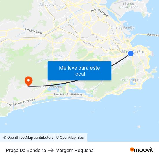 Praça Da Bandeira to Vargem Pequena map