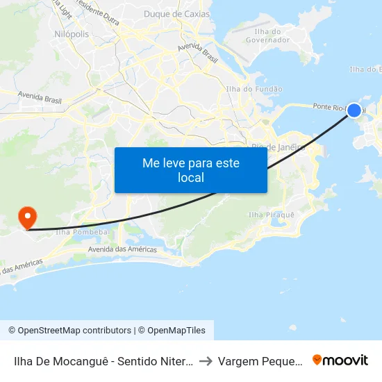 Ilha De Mocanguê - Sentido Niterói to Vargem Pequena map