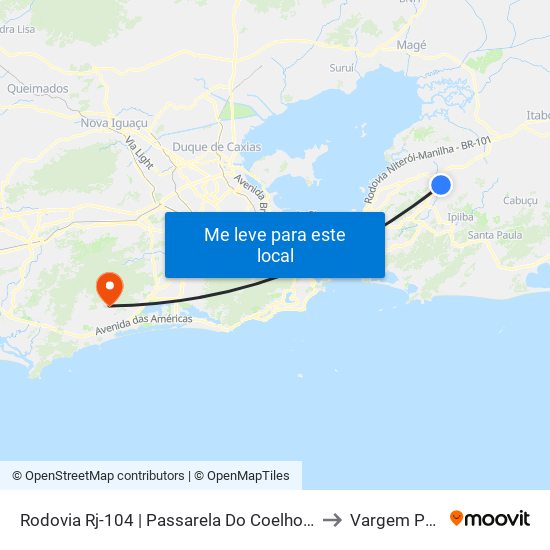 Rodovia Rj-104 | Passarela Do Coelho - Sentido Manilha to Vargem Pequena map