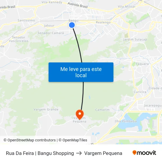 Rua Da Feira | Bangu Shopping to Vargem Pequena map